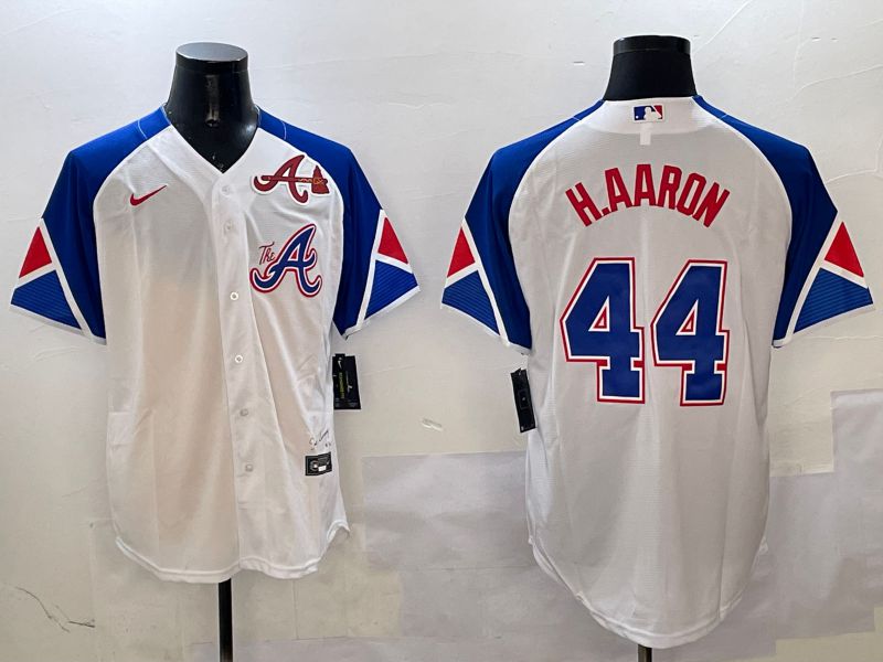 Men Atlanta Braves #44 H.Aaron White City Edition 2025 Nike MLB Jersey style 2->atlanta braves->MLB Jersey